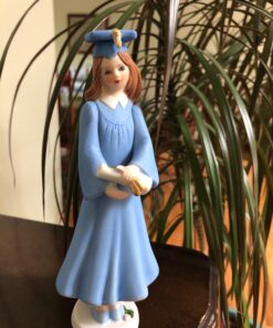 Alternative view of Enesco Growing Up Girls “Brunette Graduate” Porcelain Figurine, 7.5” Blue
