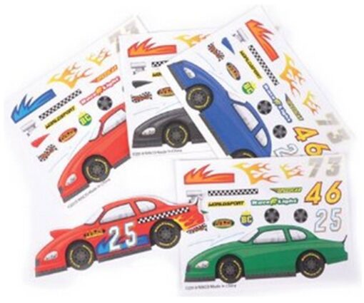 24 Make a Race Car Stickers (Race Car Stickers for Toddlers Goodie Bags, Party Favors for Kids, Toddler Stickers for Travel)