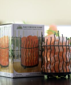 Himalayan Glow 1332 Piller Salt Basket Lamp, Single Pack, Amber Glow Pillar Design Basket Lamp - single pack 32 71XiUYlcMkL