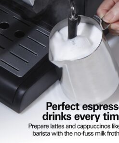 Hamilton Beach 15 Bar Espresso Machine, Cappuccino, Mocha, & Latte Maker, with Milk Frother, Make 2 Cups Simultaneously, Works with Pods or Ground Coffee, 50 oz. Water Reservoir, Black 13 71XiV9HaK8L