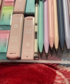 Four Candies Cute Mechanical Pencil Set, 6PCS Pastel Pencils 0.5mm & 0.7mm with 360PCS HB Pencil Leads, 3PCS Erasers and 9PCS Eraser Refills, Aesthetic Mechanical Pencils for Girls Writing 0.5&0.7 mm 55 71XjTXs9SxL