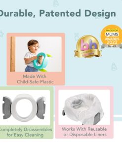 Kalencom Potette Plus 2-in-1 Travel Potty and Trainer Seat - Dual-Purpose Potty Training Toilet Seat - Portable Potty for Toddler Travel - With Durable, Lock-In Legs and Splash Guard - Red 15 71XjTdpkkBL