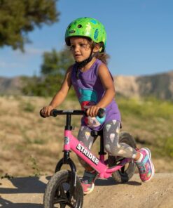 Strider 12” Classic Bike - No Pedal Balance Bicycle for Kids 18 Months to 3 Years - Includes Built-In Footrest, Handlebar Grips & Flat-Free Tires Pink 24 71XjVENazML