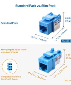 Alternative view of Cable Matters UL Listed 10-Pack RJ45 Keystone Jack, Cat6 Keystone Jacks in Blue