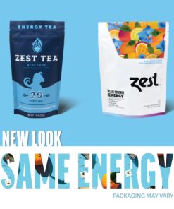 Zest 150mg High Caffeine Energy Leaf Blend - Blue Lady Black Tea - 20 Pack Bag - Hot or Iced - All Natural Strong Flavored Healthy Coffee Alternative Highly Caffeinated Substitute - Perfect for Keto 20 Count (Pack of 1) 26 71Xl4pzJ8QL