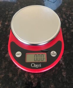 Ozeri Pronto Digital Multifunction Kitchen and Food Scale, Black on Red 40 71XlENFU79L