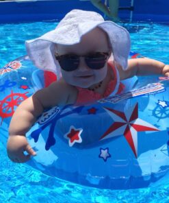 SwimSchool Lil’ Skipper Baby Boat – 6-18 Months – Inflatable Baby Pool Float with Adjustable Backrest and Safety Seat – Blue/Red Blue,red 25 71Xn4bOpzkL