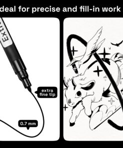 ARTISTRO Black Paint Pens for Rock Painting, Stone, Ceramic, Glass, Wood, Tire, Fabric, Metal, Canvas. Set of 5 Water Based Black Markers for Acrylic Painting Extra Fine Point Tip 5 Extra-Fine Black 26 71XpqYD2IxL