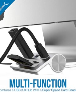 SABRENT Premium 3 Port Aluminum USB 3.0 Hub with Multi in 1 Card Reader (12" Cable) for iMac, All MacBooks, Mac Mini, or Any PC (HB-MACR) USB 3.0 Type A 24 71XqNgnzN8L