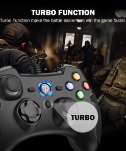 EasySMX Wired Gaming Controller,PC Game Controller Joystick with Dual-Vibration Turbo and Trigger Buttons for Windows PC/ PS3/ Android TV Box/Tesla(Black) black 19 71XrKtHOuxS