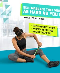 Elite Massage Roller Stick Targets Sore, Tight Leg Muscles to Prevent Cramps and Release Tension. It's Sturdy, Lightweight, Smooth Rolling and Thankfully This Lifesaver has Comfortable Handles.Green Green 16 Inch (Pack of 1) 13 71XrY7GDmCL
