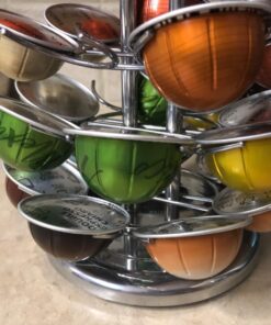 Nifty Vertuoline Coffee Pod Carousel – Nickel Chrome Finish, 28 Pod Capsule Holder, Spins 360-Degrees, Lazy Susan Platform, Home or Office Kitchen Counter Organizer 30 71XrmSay6oL