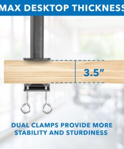 Mount-It! Triple Monitor Mount | 3 Monitor Desk Stand | Fits Three Computer Screens 19 20 21 22 23 24 Inches | C-Clamp Base | Heavy Duty Full Motion Tri Arms | VESA 75 100 Compatible up to 24 inches 43 71XtHRHKFL