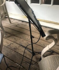 Music Stand, Kasonic 2 in 1 Dual-Use Folding Sheet Music Stand & Desktop Book Stand, Portable and Lightweight with Music Sheet Clip Holder & Carrying Bag Suitable for Instrumental Performance (Black) Black 53 71XulcQjLFL