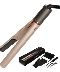 FURIDEN Professional Salon Quality Hair Straightener, Hair Straightener and Curler 2 in 1, Flat Iron Curling Iron in One, Fast Results | Long Lasting Gold 39 71XvXSiLiBL