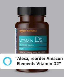 Amazon Elements Vitamin D2 2000 IU, Vegan, 65 Capsules, Supports Strong Bones and Immune Health, 2 month supply (Packaging may vary) 15 71Xw9KqebIL