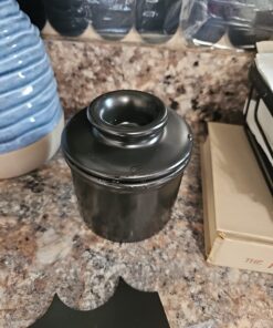 Butter Bell - The Original Butter Bell crock by L Tremain, a Countertop French Ceramic Butter Dish Keeper for Spreadable Butter, Matte Black BB-NITE 19 71XwSYukcGL