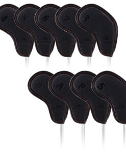 Craftsman Golf 9pcs/Set Black Golf Club Iron Headcovers Set for Ping Callaway Mizuno Taylomade Etc. Also 1 pc #2 or L Cover 1set 9pcs velcro closure 13 71Xxd1UzHKL