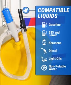 TERA PUMP TRHA03 Battery Powered Pump Water, Diesel, Gas Transfer Pump with Leak Prevention System (Auto Stop) & Buzzer, 2 AA Batteries (Not Included) at 9 Liters/Min - Drain Sinks, Tubs and more 25 71Xxy6OuR1L
