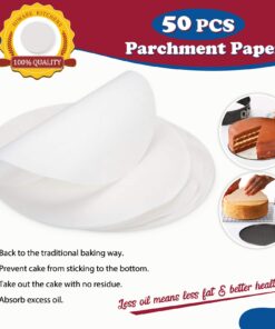 HIWARE 9 Inch Non-stick Cheesecake Pan Springform Pan with Removable Bottom/Leakproof Cake Pan with 50 Pcs Parchment Paper - Black 9-Inch 23 71Xys699lvL