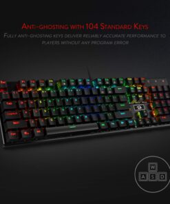 Alternative view of Redragon K556 RGB LED Backlit Wired Mechanical Gaming Keyboard, 104 Keys Hot-Swap Mechanical Keyboard w/Aluminum Base, Upgraded Socket and Noise Absorbing Foams, Soft Tactile Brown Switch K556 Wired