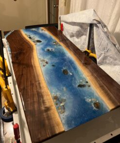 Epoxy Resin Promise Table Top 2-Part- 1 Gallon High Gloss (0.5 Gal Resin + 0.5 Gal Hardener) Transform Your DIY Projects with Crystal Clear Finish - Ideal for Bar Tables, Tabletops, Countertops & More 44 71XzcuwJ26L