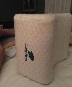 Cushy Form Knee Pillow for Side Sleepers - Standard Orthopedic Wedge Leg Pillow for Sleeping and Hip & Lower Back Pain - Contour Memory Foam Cushion for Pregnancy, Washable Cover & Travel Bag, White 56 71Y MCL19JL