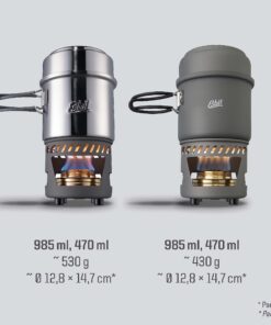 Esbit CS985HA 5-Piece Lightweight Trekking Cook Set with Brass Alcohol Burner Stove 5 - Piece Cook Set Only 14 71Y0 mLuUL