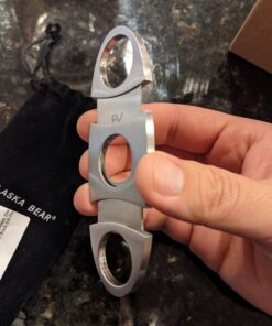 Alaska Bear® Cigar Cutter Stainless Steel Guillotine Double Cut Blade in Black Gift Pouch 37 71Y00ZBBehL
