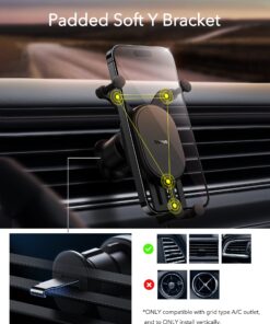 Wireless Car Charger, Baseus 15W Fast Charging Phone Mount for Car Vent, Car Phone Holder with Enlarged Charging Coil for iPhone 15 14 13 12 11 10 8 Pro Max Xs, Samsung Galaxy S&Note Series Google LG 31 71Y04FPEi3L