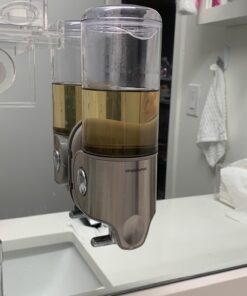 simplehuman Single Wall Mount Shower Pump, 15 fl. oz. Shampoo and Soap Dispenser, Stainless Steel 39 71Y0WR T6GL