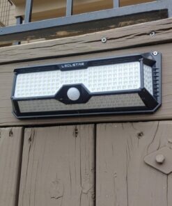 LECLSTAR Solar Outdoor Lights - 4000Lm 268 LED Security Lights with 4 Wide Angle, Motion Sensor Lights for Outside, IP65 Waterproof Solar Powered Wireless Flood Wall Lights with 3 Modes Black 43 71Y0sPMcAzL
