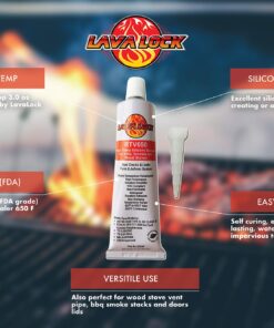LavaLock RTV 650 F BBQ Grill Smoker Sealer Hi Temp Silicon Adhesive 3 oz. (2.8 Fluid Ounce) 16 71Y0siwS fL