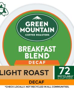 Alternative view of Green Mountain Coffee Roasters Breakfast Blend Decaf Keurig Single-Serve K-Cup pods, Light Roast Coffee, 72 Count (6 Packs of 12)