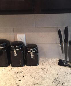 Home Hero 7 Pcs Kitchen Knife Set, Chef Knife Set & Steak Knives - Professional Design Collection - Razor-Sharp High Carbon Stainless Steel Knives with Ergonomic Handles (7 Pcs - Black) 7 Pcs - Black 34 71Y5Ufur5L