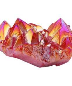 Alternative view of mookaitedecor Titanium Coated Natural Rock Crystal Cluster Geode Stone Specimen, Red #1-red