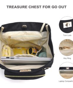 Baby Diaper Bag Backpack with Stroller Hooks, Pipi bear Multi-function Stylish Travel Diaper Back Pack for Mom and Dad, Baby Changing Bag, Maternity Nappy Bag for Boys and Girls, Large Capacity, Black 54 71Y62ThcGgL