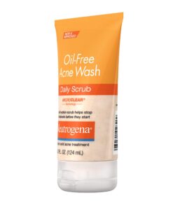Neutrogena Oil-Free Acne Face Scrub, 2% Salicylic Acid Acne Treatment Medicine, Daily Face Wash to help Prevent Breakouts, Oil Free Exfoliating Facial Cleanser for Acne-Prone Skin, 4.2 fl. oz Unscented 4.2 Fl Oz (Pack of 1) 34 71Y8J7JuRL