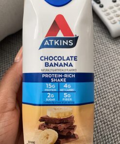 Atkins Chocolate Banana Protein Shake, 15g Protein, Low Glycemic, 4g Net Carb, 2g Sugar, Keto Friendly, 12 Count 18 71Y8xFBtvcL