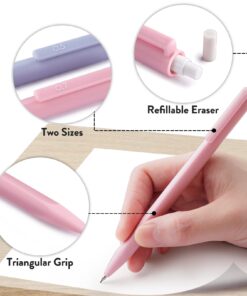Four Candies Cute Mechanical Pencil Set, 6PCS Pastel Pencils 0.5mm & 0.7mm with 360PCS HB Pencil Leads, 3PCS Erasers and 9PCS Eraser Refills, Aesthetic Mechanical Pencils for Girls Writing 0.5&0.7 mm 33 71Y9Y0UFmxL
