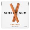 Simply Gum | Natural Chewing Gum | Cinnamon | Pack of Six (90 Pieces Total) | Plastic Free + Aspartame Free + non GMO