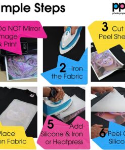 PPD Inkjet PREMIUM Iron-On Dark T Shirt Transfers Paper LTR 8.5x11" pack of 10 Sheets (PPD004-10) 28 71YCy9530WL