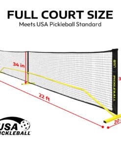 A11N Portable Pickleball Net System, Designed for All Weather Conditions with Steady Metal Frame and Strong PE Net, Regulation Size Net with Carrying Bag Yellow,black 21 71YEPkVtGlL