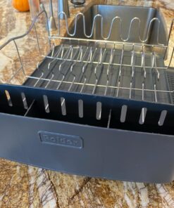 Polder KTH-615 Dish Rack & Tray 4 PC Combo– Advantage System Includes Rack, Drain Tray, Removable Drying Tray & Cutlery Holder – Stainless Steel & Plastic 4-piece 47 71YFf481PwL