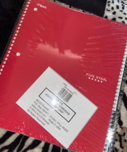 Five Star Spiral Notebooks + Study App, 3 Pack, 1 Subject, College Ruled Paper, Pockets, 100 Sheets, Home School Supplies for College Student or K-12, 11” x 8-1/2", Black, White & Red (73055) Black, White, Red 20 71YFfEmNBgL