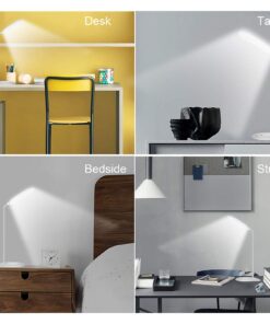 DEEPLITE LED Desk Lamp with Flexible Gooseneck 3 Level Brightness, Battery Operated Table Lamp 5W Touch Control,Compact Portable lamp for Dorm Study Office Bedroom,Eye-Caring and Energy Saving White 1 Pack 37 71YGBQXFIaL