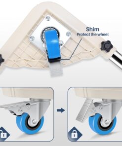 SPACECARE Mobile Roller with 4 Locking Wheels - Adjustable Furniture Dolly Washing Machine Stand Refrigerator Base Moving Cart Off White 32 71YHPyn0D6L