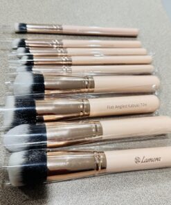Kabuki Makeup Brush Set - Foundation Powder Blush Concealer Contour Brushes - Perfect For Liquid, Cream or Mineral Products - 10 Pc Collection With Premium Synthetic Bristles For Eye and Face Cosmetic Rose 36 71YHmxfoxpL