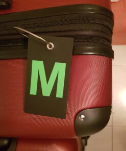 Luggage Tag Initial Bag Tag - Fully Bendable Tag w/Stainless Steel Loop M (Green) 15 71YIKNuIBDL
