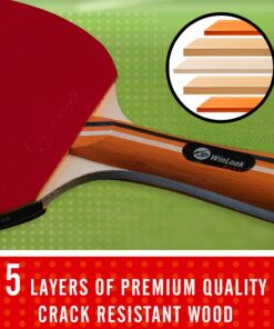 JP WinLook Ping Pong Paddles Sets - Portable Table Tennis Paddle Set with Ping Pong Paddle Case & Ping Pong Balls. Premium Table Tennis Racket Player Set for Indoor & Outdoor Games Red/Black 4 Paddle Set 28 71YIqtC9JEL